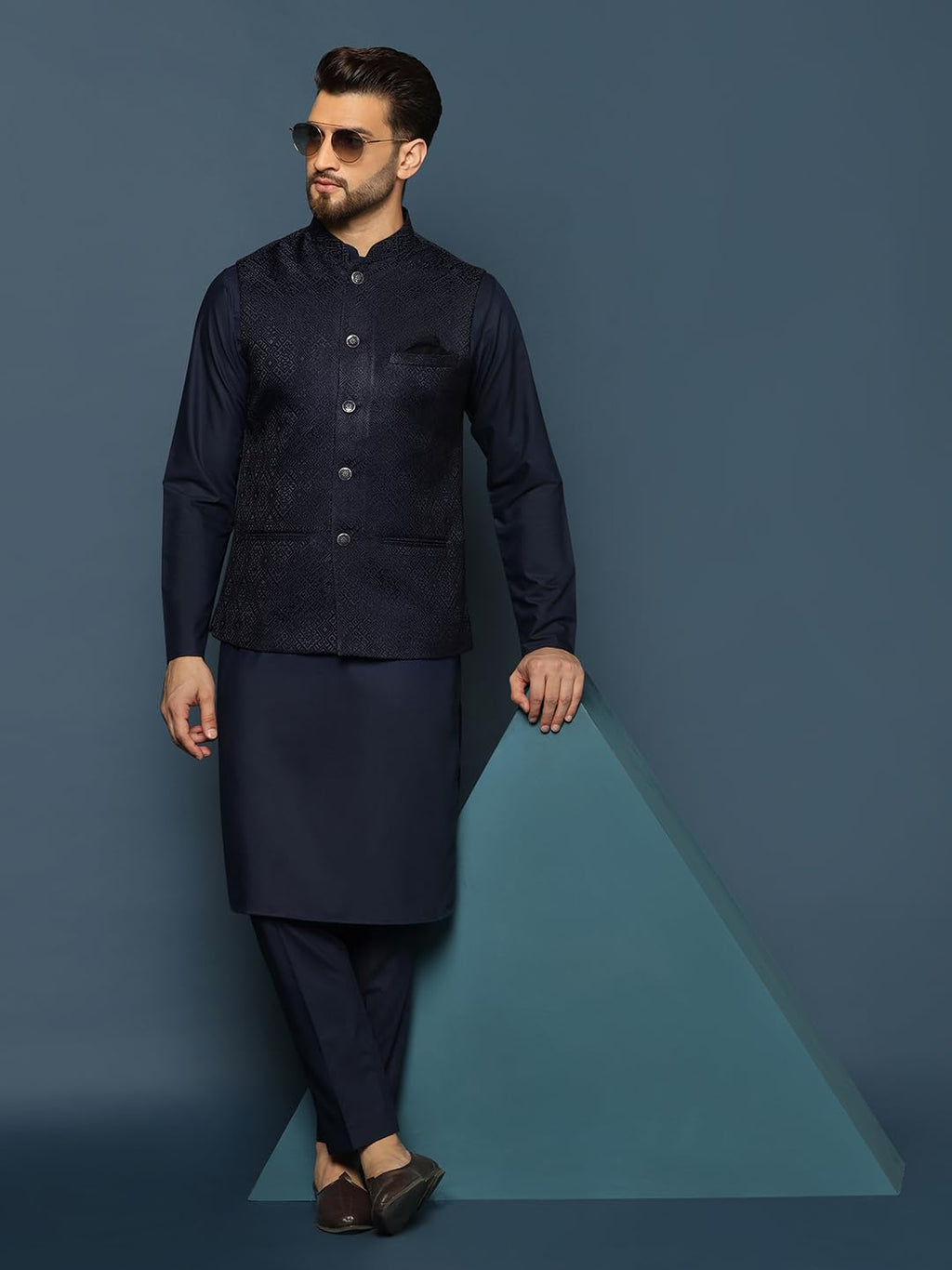 Royal Ethnics | Men's Maroon Nehru Jacket Waistcoat | Cotton Fabric | Ethnic Festive Wear | Regular Fit | Traditional - Royal Ethnic