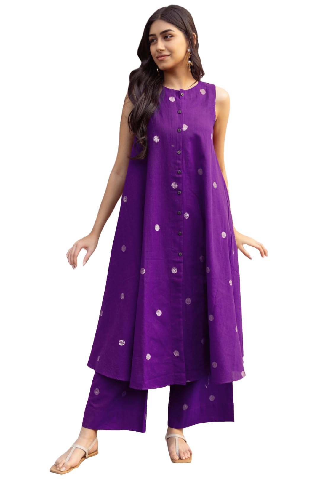 Royal Ethnic Women's Pure Cotton Maroon Printed Kurta Set with Palazzo and Dupatta Elegant Stylish Ethnic Party Wear Festive Outfit