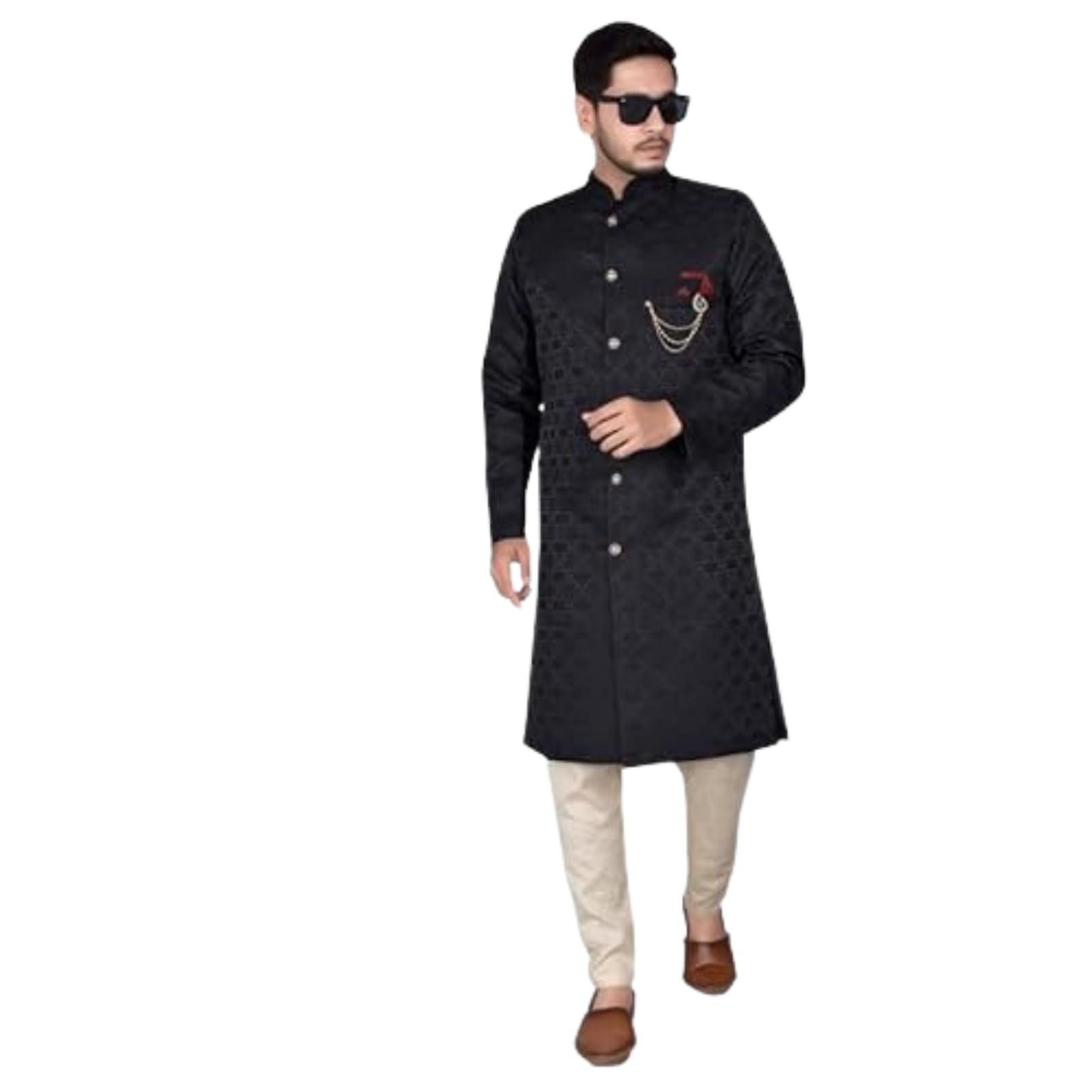 Royal Ethnic | Men's Black Indo-Western Kurta Dhoti Set | Elegant Traditional Design | Festive Wear | Comfortable Fit - Royal Ethnic