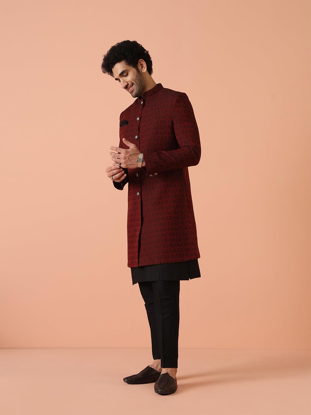 Royal Ethnics | Men's Indo-Western Sherwani Set with Kurta & Trouser | Designer Ethnic Wear | Weddings & Festivals - Royal Ethnic
