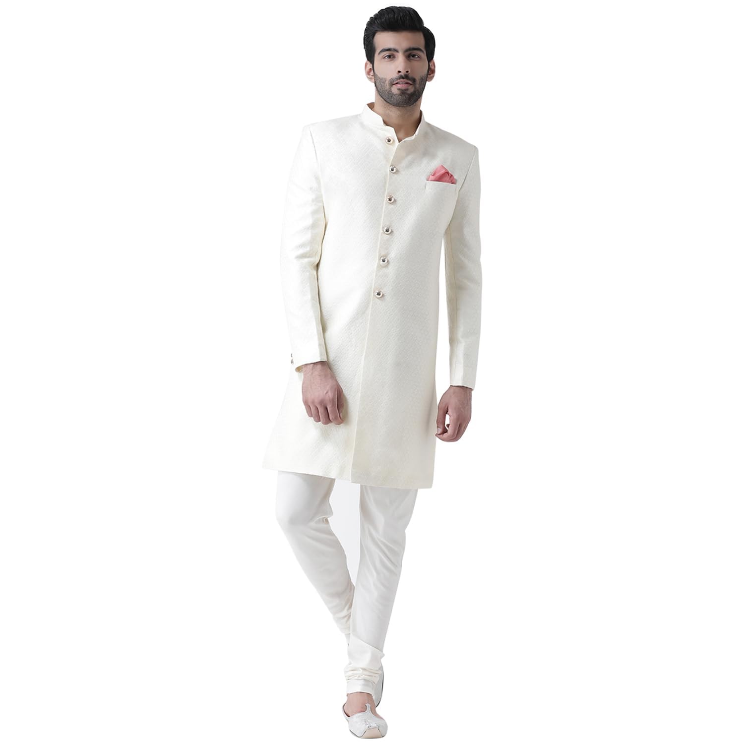 Royal Ethnics | Men's Wedding Sherwani with Churidar | Indo-Western Designer Outfit | Groom & Festival Wear | Elegant Fit - Royal Ethnic