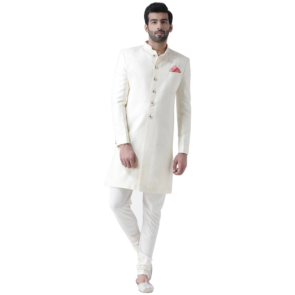 Royal Ethnics | Men's Wedding Sherwani with Churidar | Indo-Western Designer Outfit | Groom & Festival Wear | Elegant Fit - Royal Ethnic