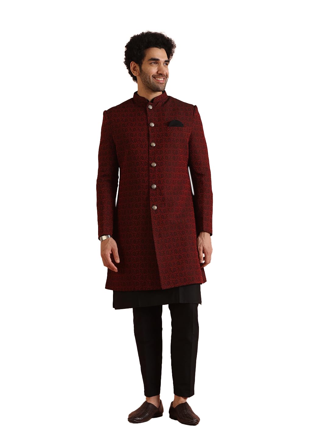 Royal Ethnics | Men's Indo-Western Sherwani Set with Kurta & Trouser | Designer Ethnic Wear | Weddings & Festivals - Royal Ethnic