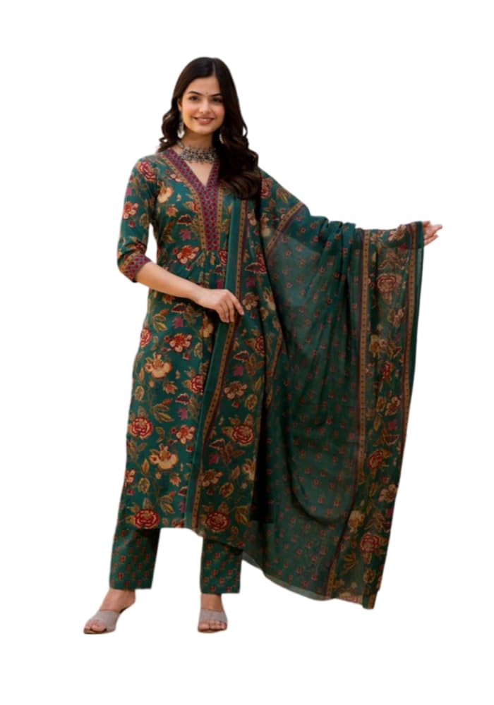 Royal Ethnic Kurta Pant and Dupatta Set for Women Kurta Set for Women Elegant Traditional Designer Ethnic Festive Wear Collection Look