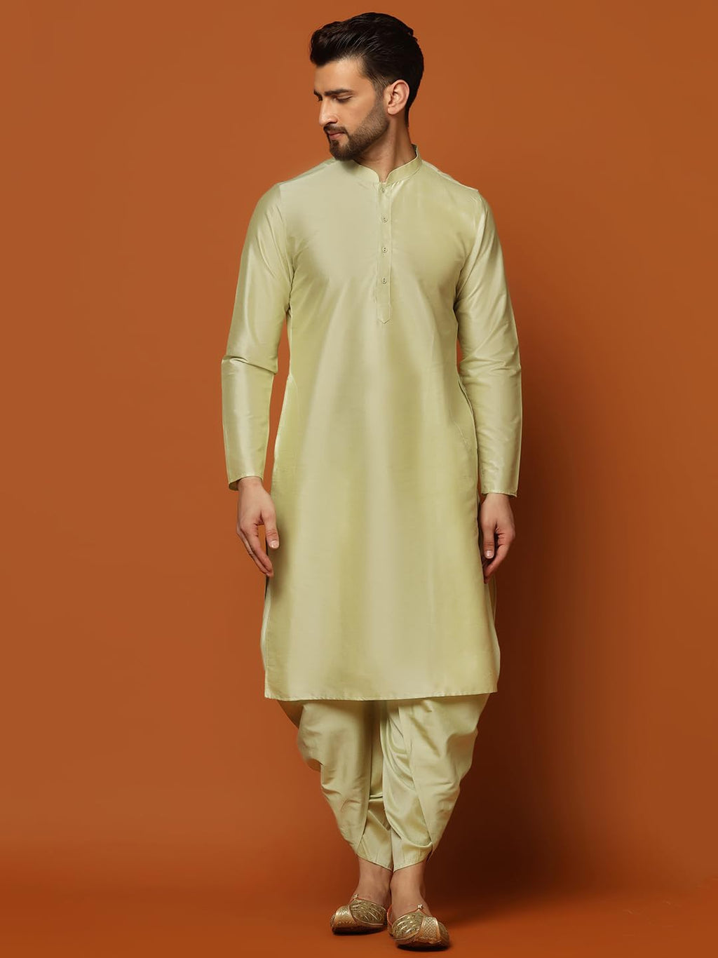 Royal Ethnic | Men's Navy Blue & Black Indo-Western Kurta Sherwani Set | Cotton | Full Sleeves | Traditional Ethnic Wear - Royal Ethnic