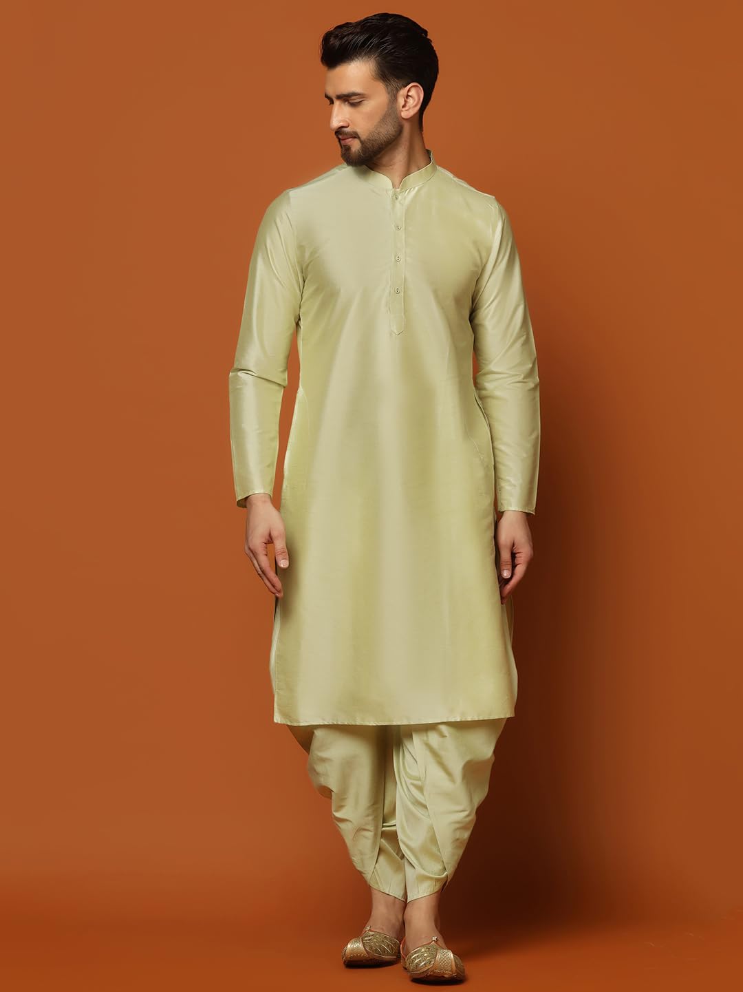 Royal Ethnic | Men's Navy Blue & Black Indo-Western Kurta Sherwani Set | Cotton | Full Sleeves | Traditional Ethnic Wear - Royal Ethnic