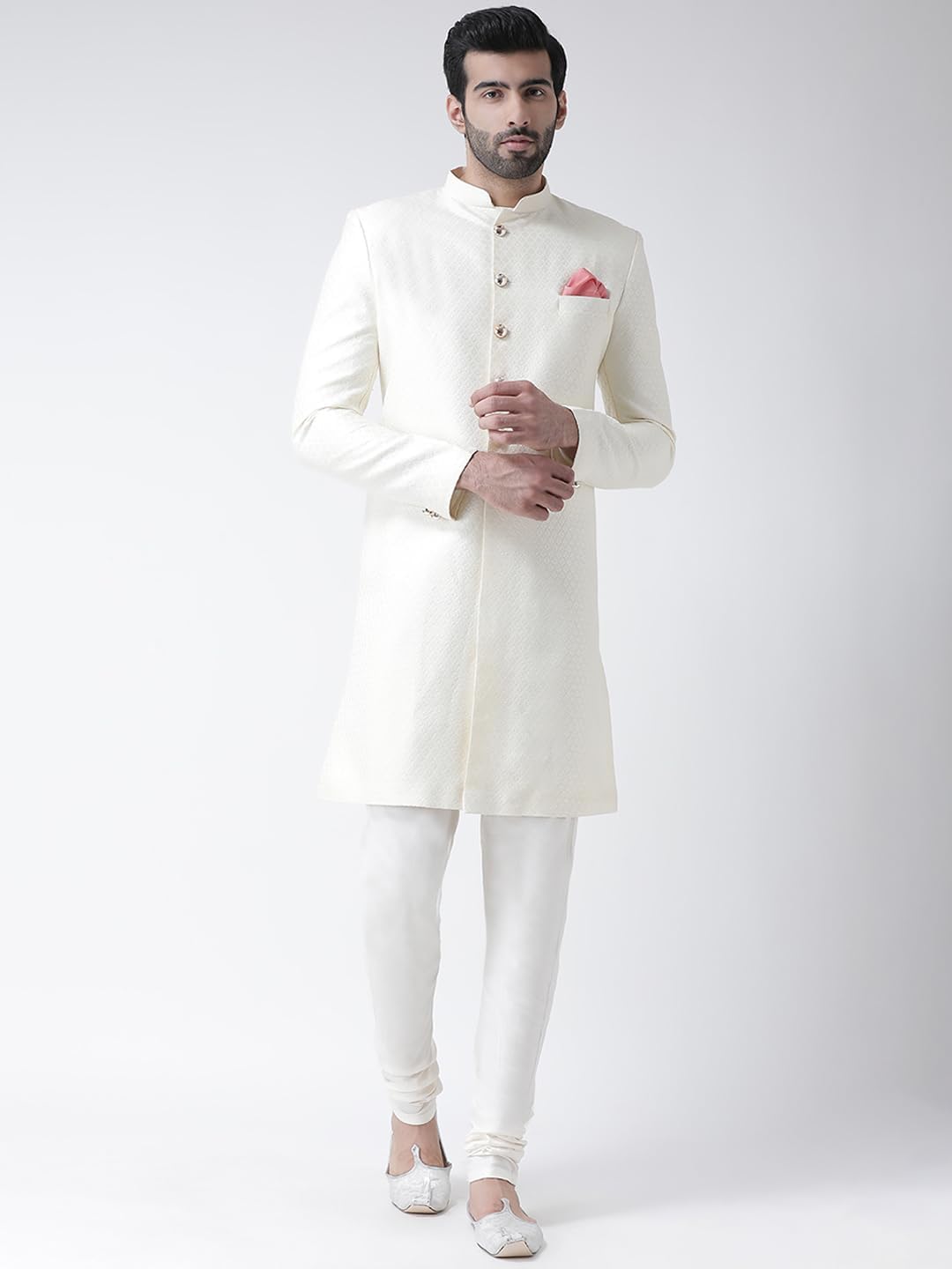 Royal Ethnics | Men's Wedding Sherwani with Churidar | Indo-Western Designer Outfit | Groom & Festival Wear | Elegant Fit - Royal Ethnic