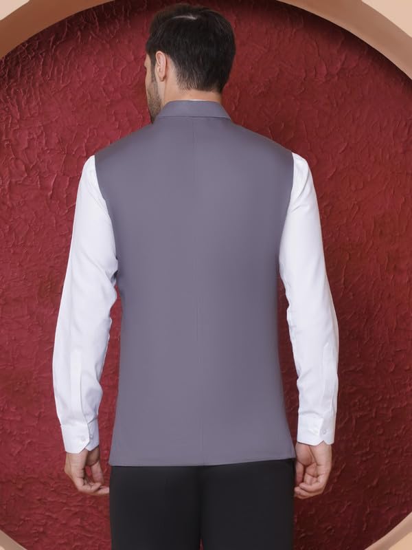 Royal Ethnic | Men's Ethnic Formal Waistcoat | Sleeveless Modi Jacket | Mandarin Collar | Wedding & Festive Wear | Elegant - Royal Ethnic