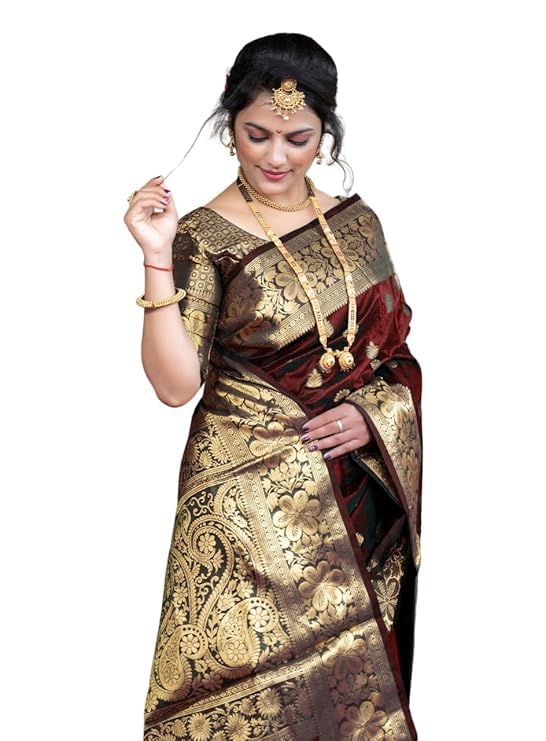 Royal Ethnic | Women's Pure Soft Kanjivaram Silk Saree | Banarasi Style | With Blouse Piece | Wedding Wear | Elegant - Royal Ethnic