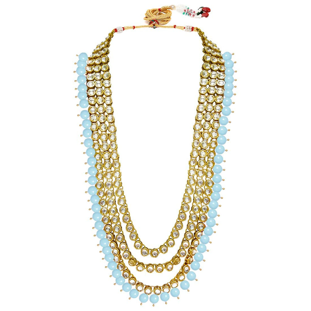 Royal Ethnic Traditional 18K Gold Plated Kundan & Pearl Studded Bridal Choker Necklace Set with Earrings & Maang Tikka - Royal Ethnic