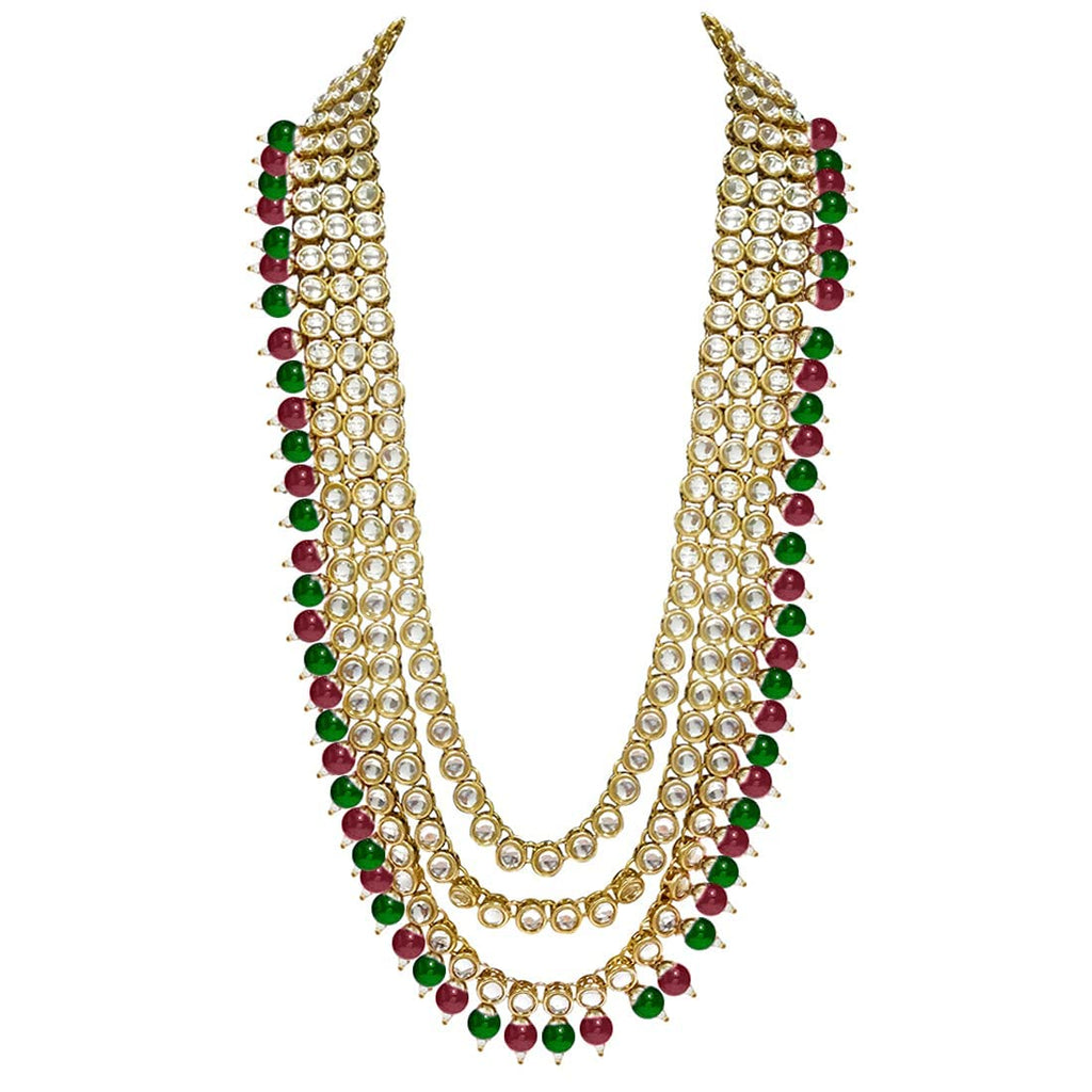 Royal Ethnic Traditional 18K Gold Plated Kundan & Pearl Studded Bridal Choker Necklace Set with Earrings & Maang Tikka - Royal Ethnic