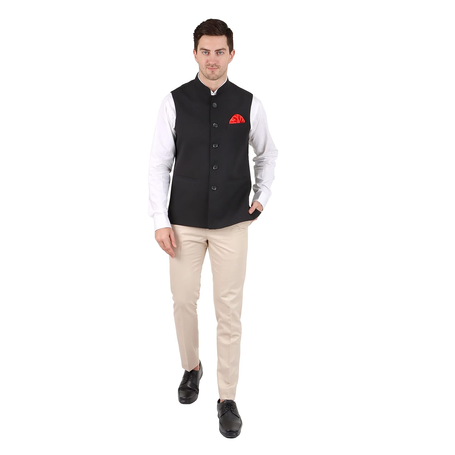 Royal Ethnics | Men's Nehru/Modi Jacket Waistcoat | Premium Matty Fabric | Sleeveless | Regular Fit | Festival Casual - Royal Ethnic