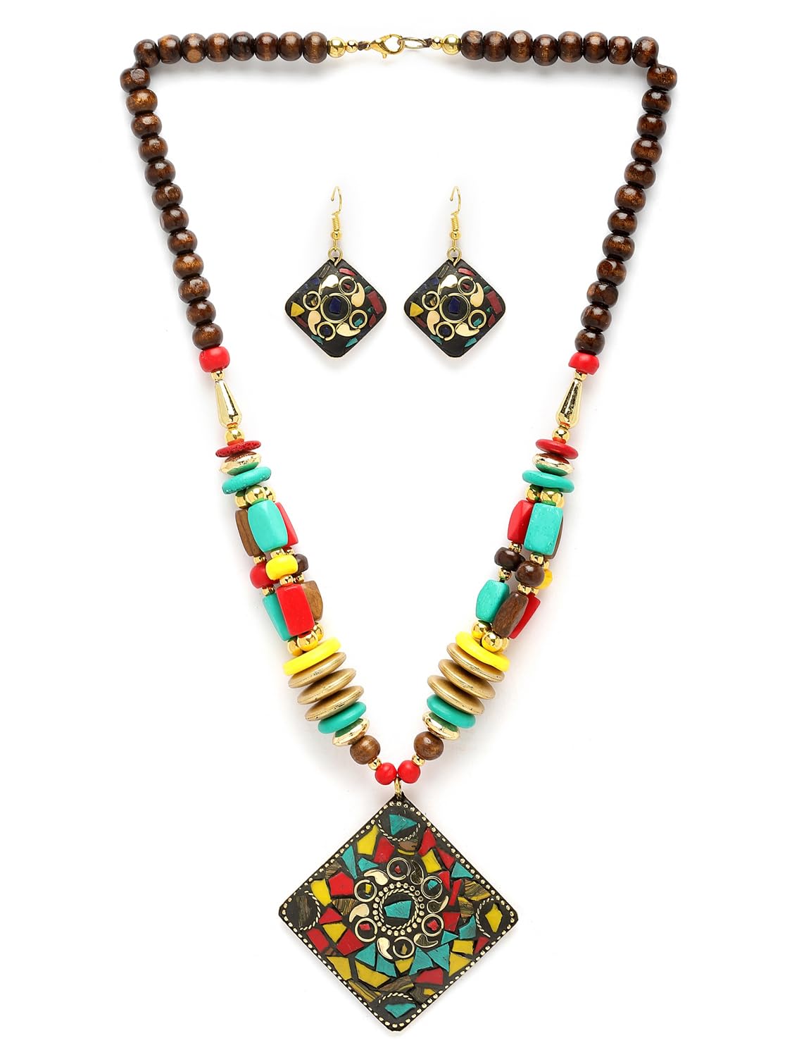 Royal Ethnic | Women's Tibetan Pendant Necklace Set | Traditional Oxidised Finish | Stylish Ethnic Jewellery | Festive - Royal Ethnic