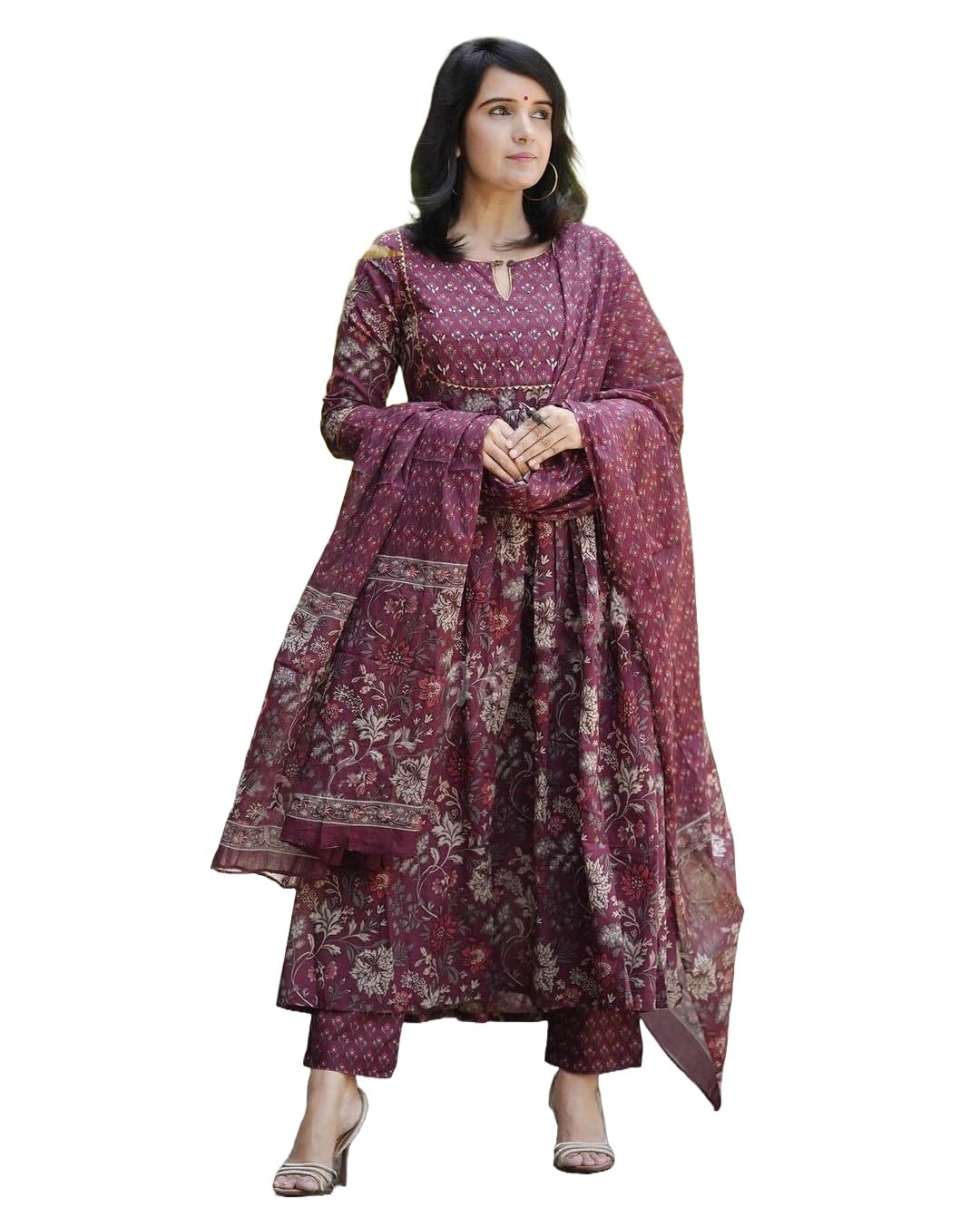 Royal Ethnic Women Printed Kurta and Pant Set with Dupatta Elegant Stylish Ethnic Party Wear Designer Outfit Collection