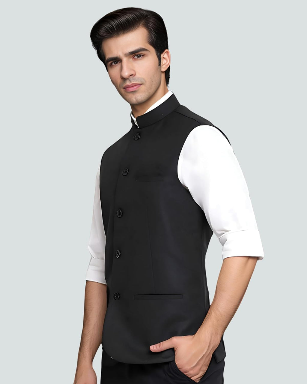 Royal Ethnic | Men's Cotton Nehru Jacket | Modi Koti Waistcoat | Diwali & Wedding Wear | Formal & Casual | Elegant Look - Royal Ethnic