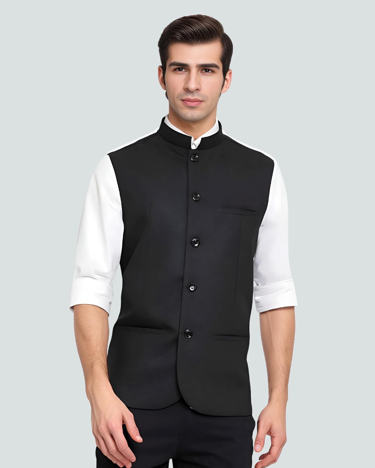 Royal Ethnic | Men's Cotton Nehru Jacket | Modi Koti Waistcoat | Diwali & Wedding Wear | Formal & Casual | Elegant Look - Royal Ethnic
