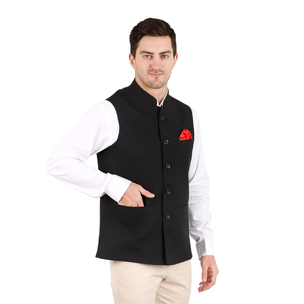 Royal Ethnics | Men's Nehru/Modi Jacket Waistcoat | Premium Matty Fabric | Sleeveless | Regular Fit | Festival Casual - Royal Ethnic