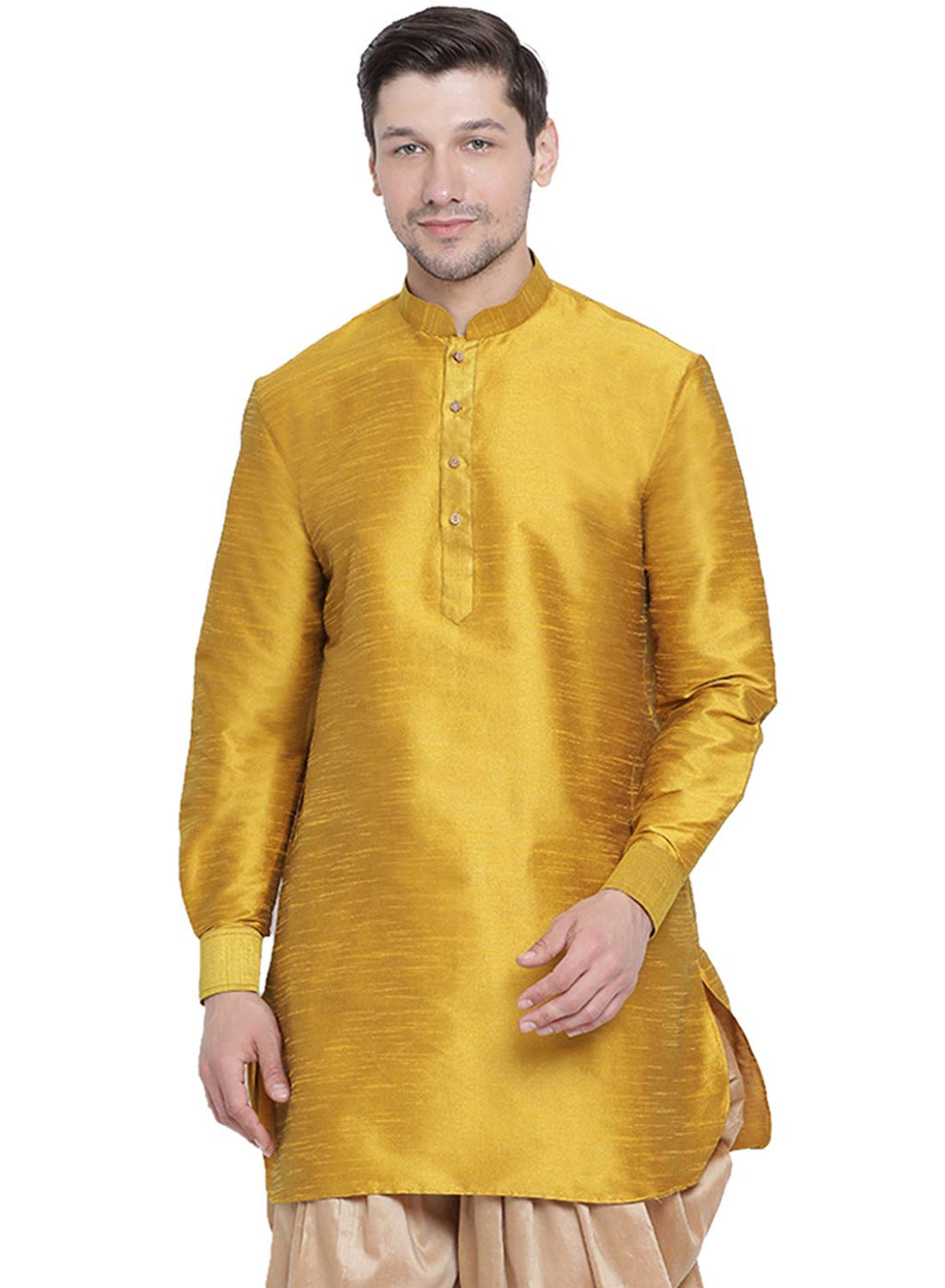 Vastramay Men's Silk Blend South Indian Ethnic Shirt – Traditional Half-Sleeve Shirt for Festive, Wedding & Casual Wear