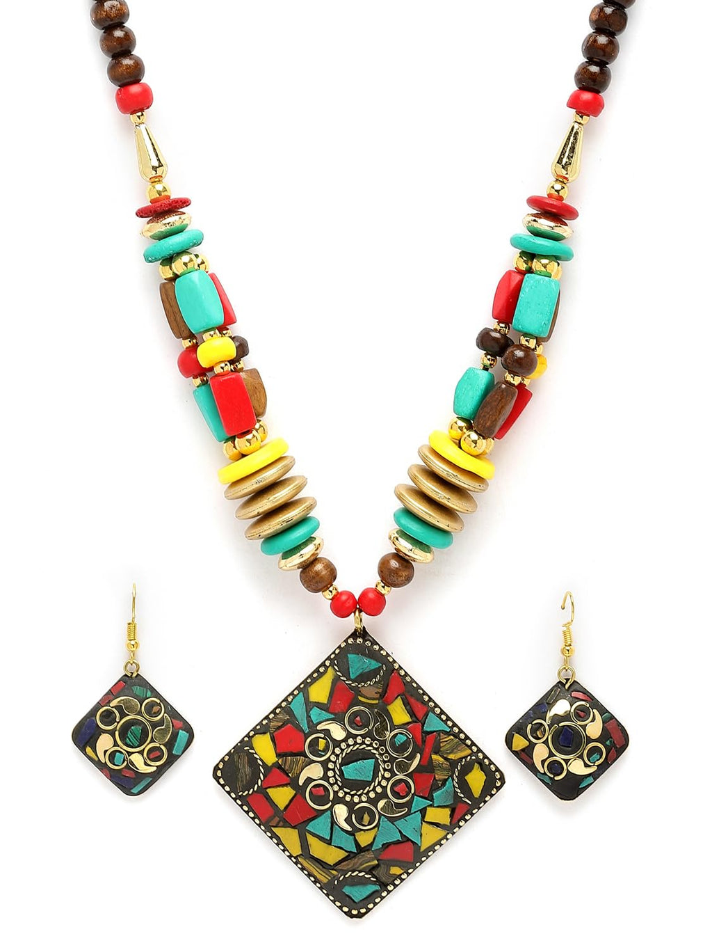 Royal Ethnic | Women's Tibetan Pendant Necklace Set | Traditional Oxidised Finish | Stylish Ethnic Jewellery | Festive - Royal Ethnic