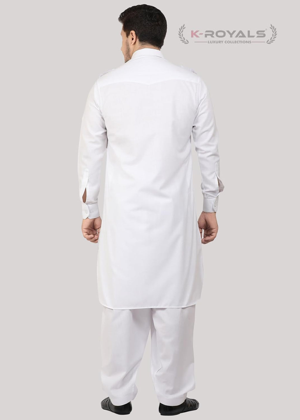 Royal Ethnic | Men's Cotton Blend Pathani Kurta Pyjama Set | Full Sleeves | Solid Pattern | Festive & Elegant Traditional - Royal Ethnic