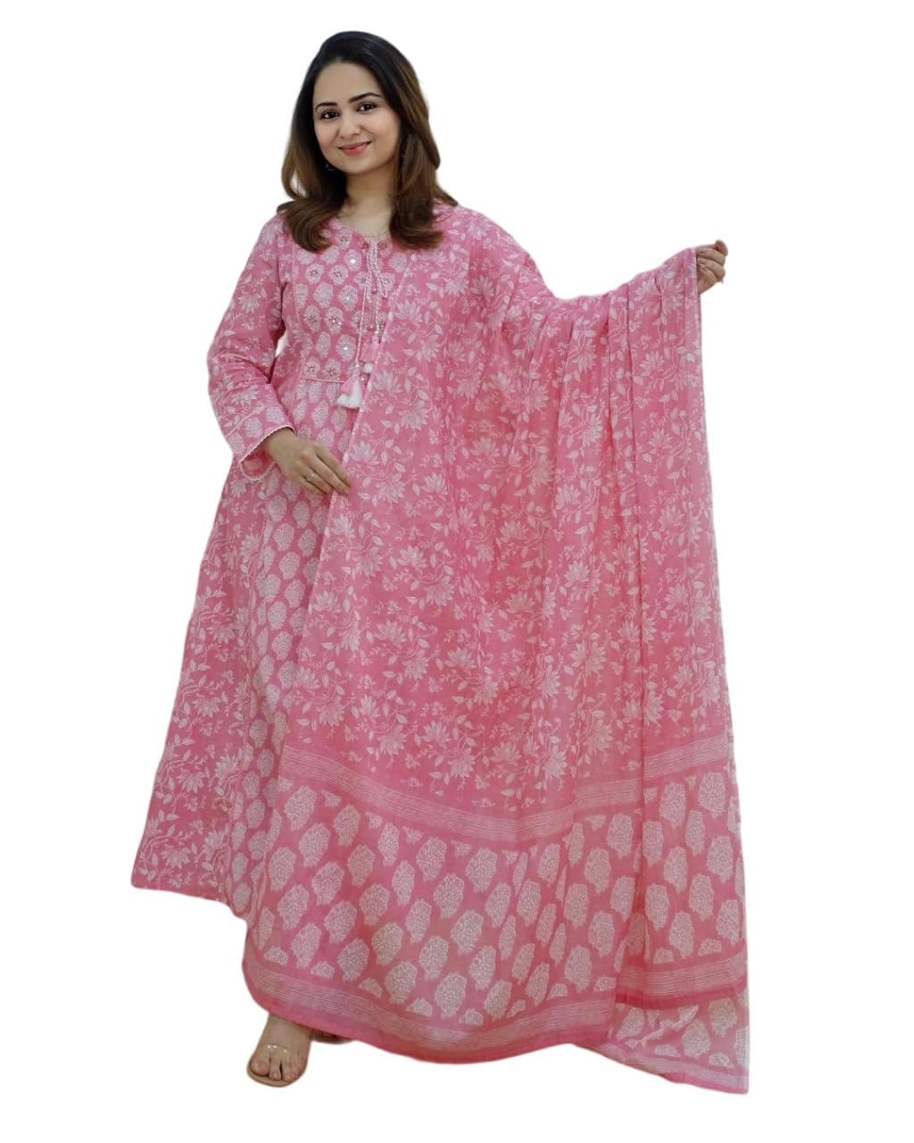 Royal Ethnic Women Anarkali Kurta with Pant Duppta Set Elegant Stylish Designer Ethnic Wear Collection Outfit