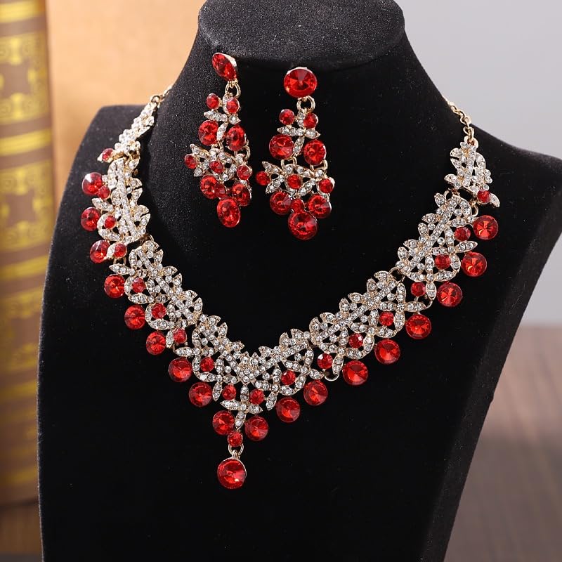 Royal Ethnic | Women's Crystal Diamond Necklace Set | Stylish Wedding Jewellery | Silver Plated | Party Wear | Elegant - Royal Ethnic