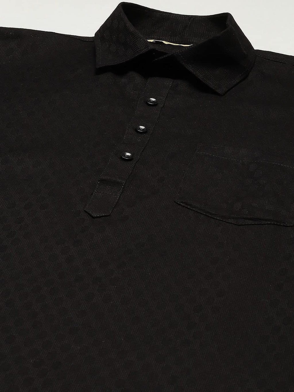 Royal Ethnic | Men's Festive Cotton Pathani Kurta | Woven Design | Shirt Collar | Full Sleeves | Elegant Traditional Wear - Royal Ethnic