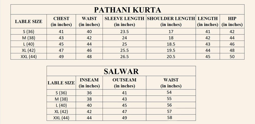 Royal Ethnic | Men's Cotton Pathani Kurta Salwar Set | Drawstring Waist | Solid Pattern | Full Sleeves | Festive Wear - Royal Ethnic