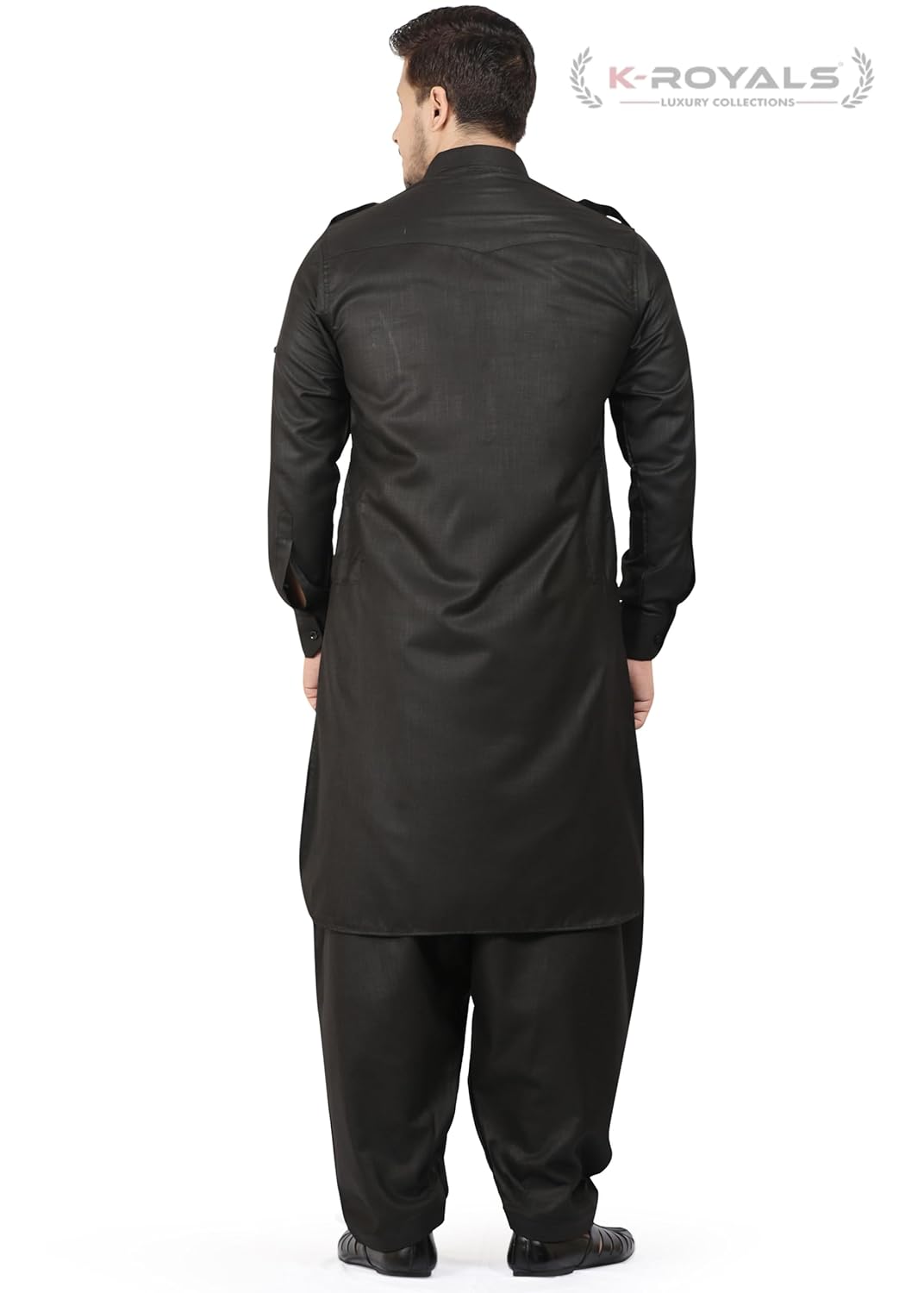 Royal Ethnic | Men's Cotton Blend Pathani Kurta Pyjama Set | Full Sleeves | Solid Pattern | Festive Wear | Elegant Fit - Royal Ethnic