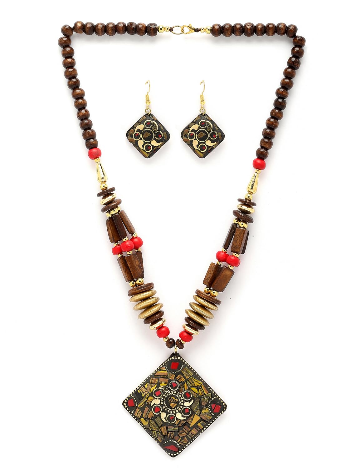 Royal Ethnic | Women's Tibetan Pendant Necklace Set | Traditional Oxidised Finish | Stylish Ethnic Jewellery | Festive - Royal Ethnic