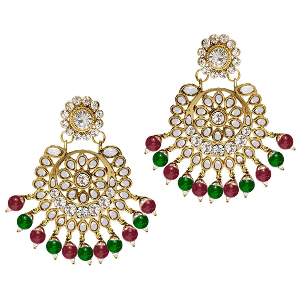 Royal Ethnic Traditional 18K Gold Plated Kundan & Pearl Studded Bridal Choker Necklace Set with Earrings & Maang Tikka - Royal Ethnic