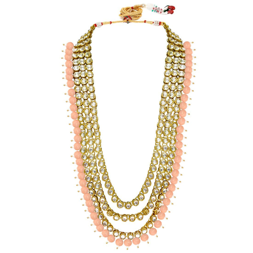 Royal Ethnic Traditional 18K Gold Plated Kundan & Pearl Studded Bridal Choker Necklace Set with Earrings & Maang Tikka - Royal Ethnic