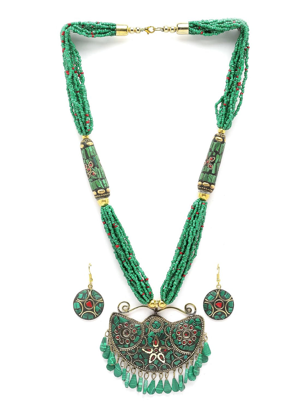 Royal Ethnic | Women's Tibetan Pendant Necklace Set | Traditional Oxidised Finish | Stylish Ethnic Jewellery | Festive - Royal Ethnic