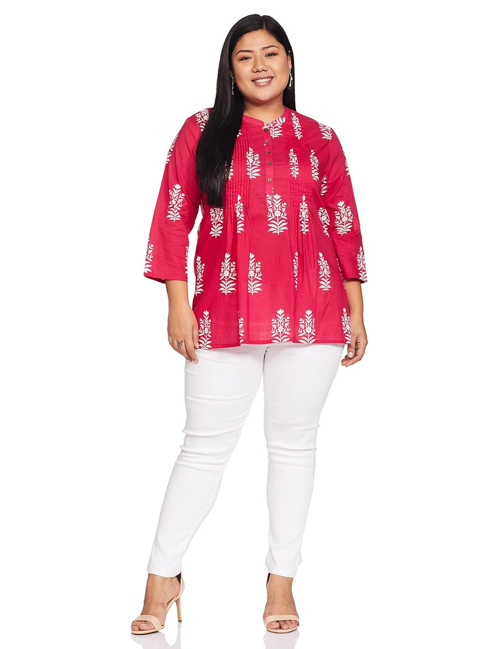 Royal Ethnic Women's Cotton Printed Aline Short Kurti Available in Plus Size Elegant Stylish Ethnic Party Wear Designer Outfit