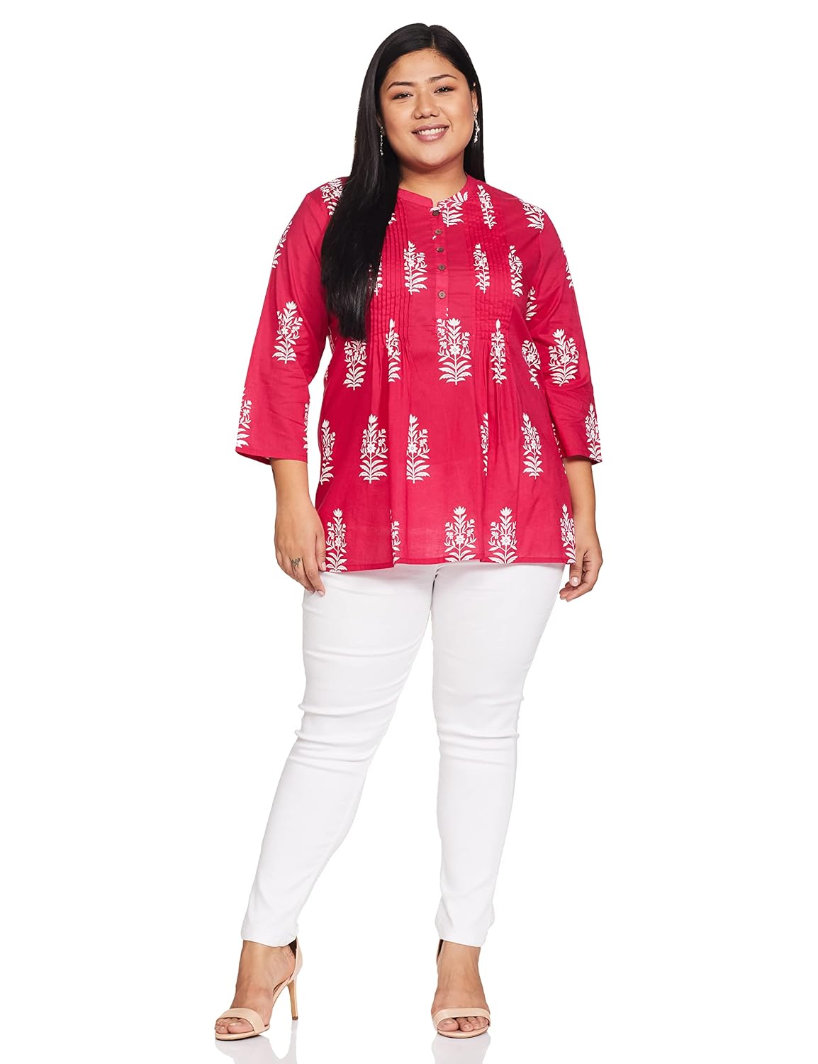 Royal Ethnic Women's Cotton Printed Aline Short Kurti Available in Plus Size Elegant Stylish Ethnic Party Wear Designer Outfit