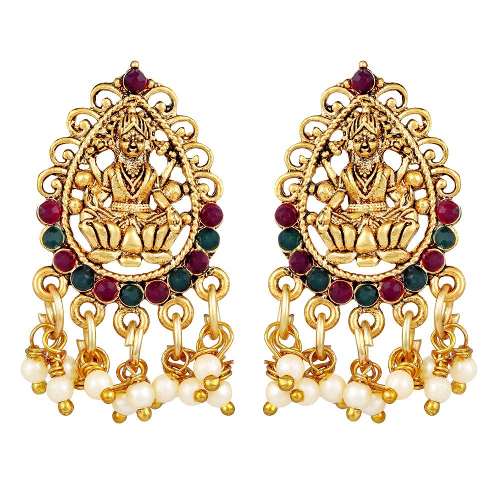 Royal Ethnic | Women's Pearl Choker Temple Necklace Set | 22k Gold Plated | Traditional Festive Wear | Wedding Style - Royal Ethnic