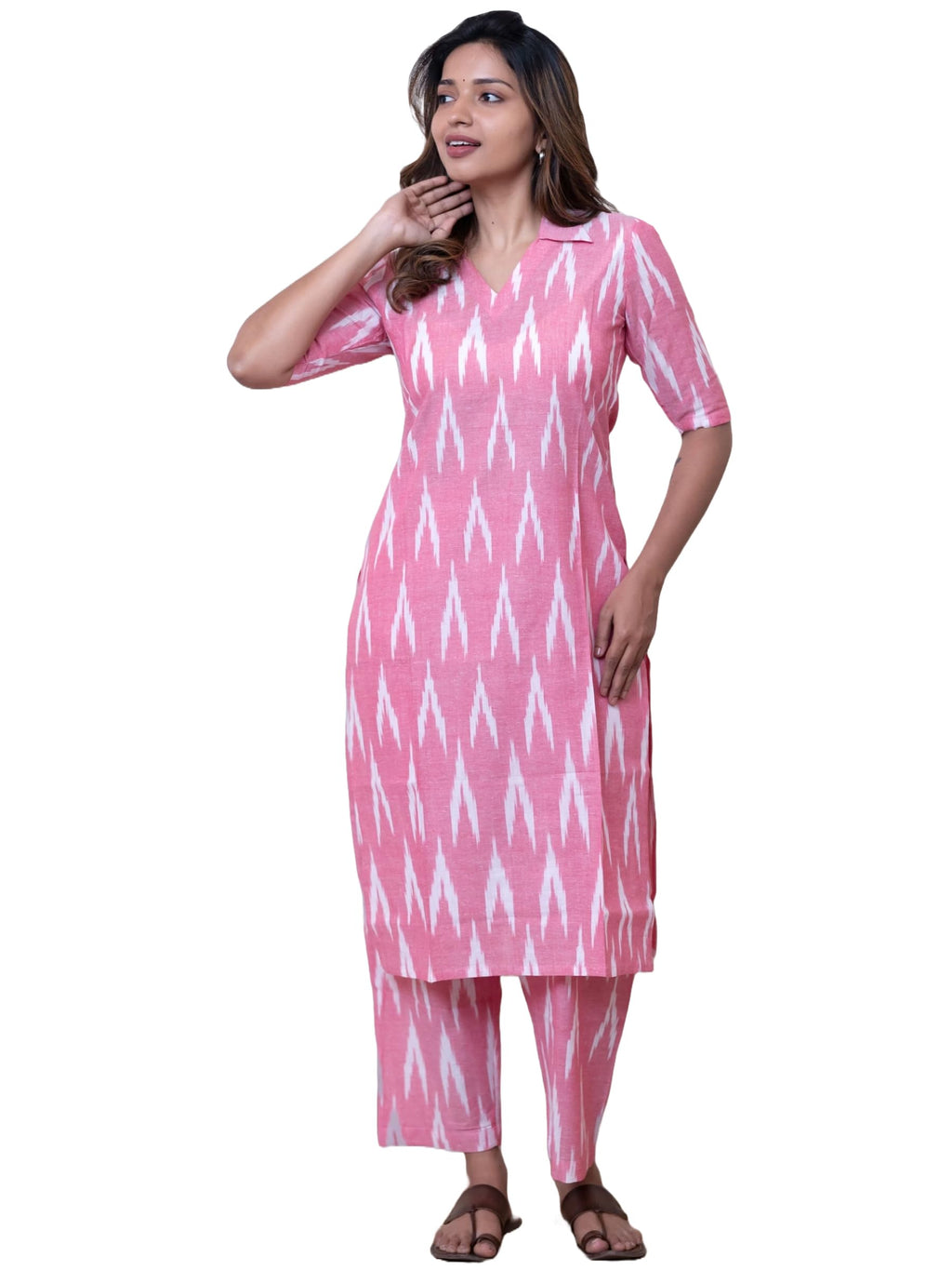 Royal Ethnic Women's Cotton Ikat Print Kurta Set | Soft Fabric | Stylish Ethnic Suit Exclusive Elegant Party Wear Festive Edition