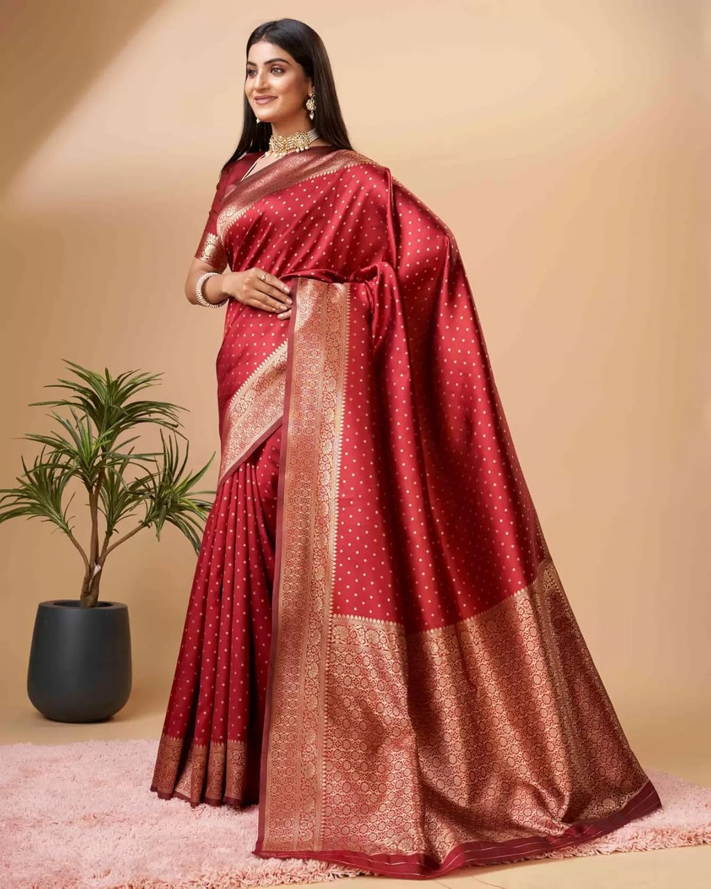 Royal Ethnic Womens Banarasi Pure Kanjivaram Silk Saree Soft 2025 Design Pattu Saree Latest Cotton Party Wear with Blouse Piece - Royal Ethnic
