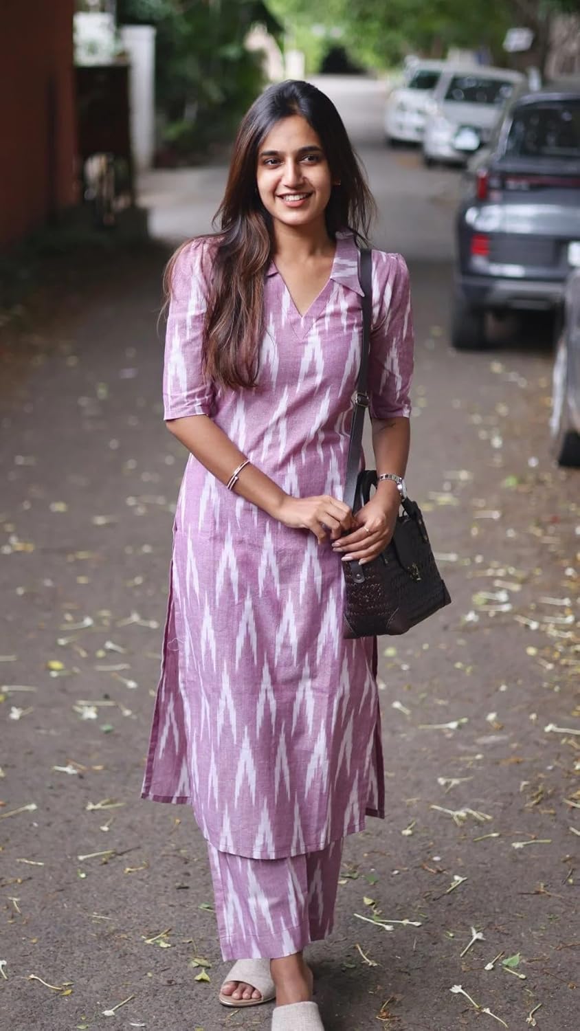 Royal Ethnic Women's Cotton Ikat Print Kurta Set | Soft Fabric | Stylish Ethnic Suit Exclusive Elegant Party Wear Festive Edition