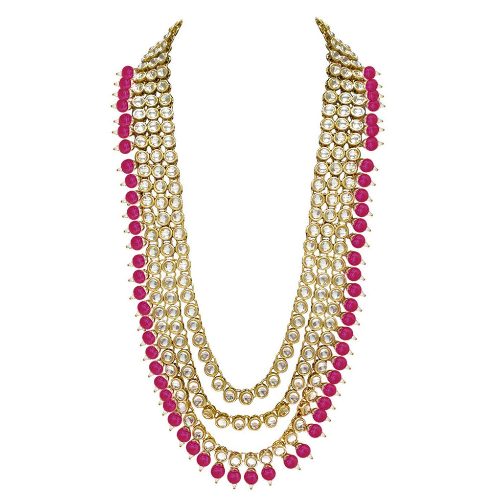 Royal Ethnic Traditional 18K Gold Plated Kundan & Pearl Studded Bridal Choker Necklace Set with Earrings & Maang Tikka - Royal Ethnic
