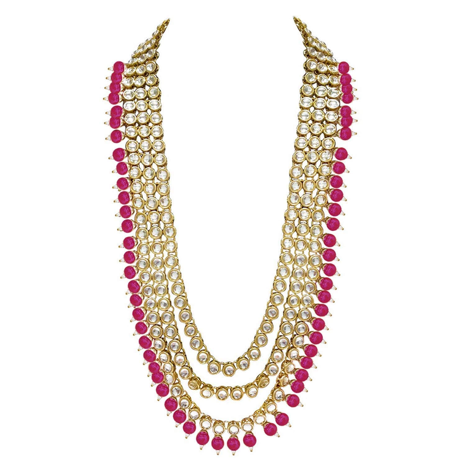 Royal Ethnic Traditional 18K Gold Plated Kundan & Pearl Studded Bridal Choker Necklace Set with Earrings & Maang Tikka - Royal Ethnic