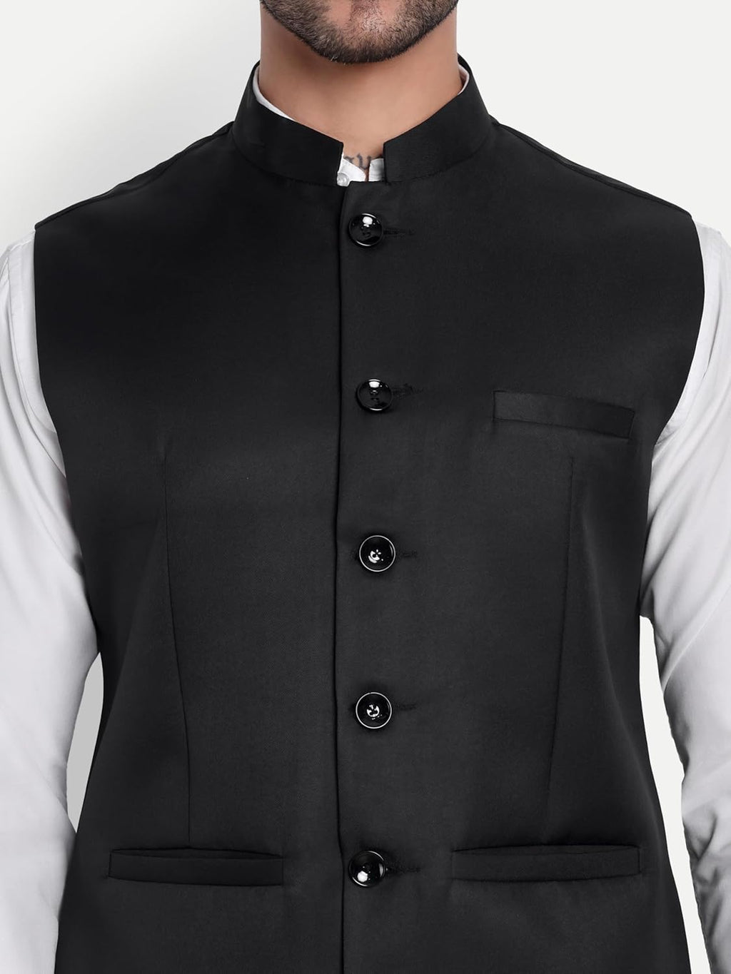 Royal Ethnic | Men's Cotton Nehru Jacket | Modi Koti Waistcoat | Diwali & Wedding Wear | Formal & Casual | Elegant Look - Royal Ethnic