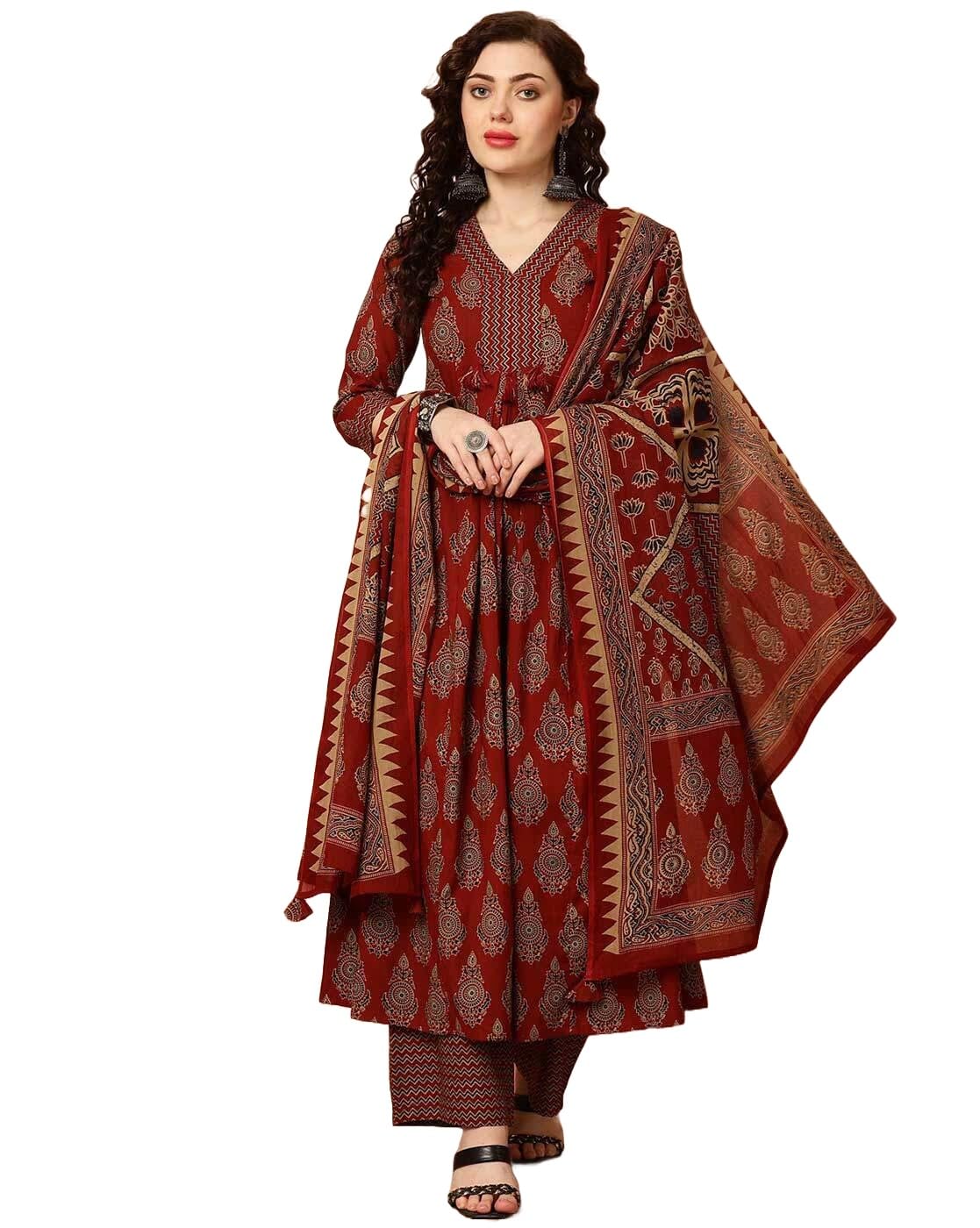 Royal Ethnic Women Viscose Printed Kurta Pant Dupatta Set Elegant Stylish Ethnic Party Wear Festive Designer Outfit Collection