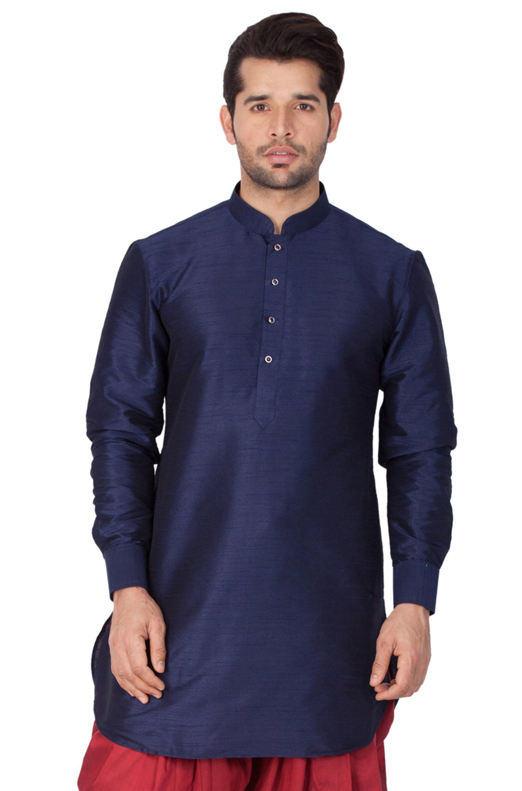 Vastramay Men's Silk Blend South Indian Ethnic Shirt – Traditional Half-Sleeve Shirt for Festive, Wedding & Casual Wear