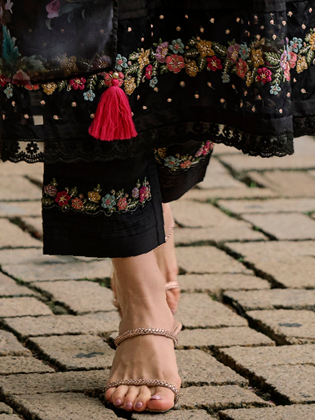 Royal Ethnic Womens Silk Blend Embroidered A Line Kurta Pant with Dupatta Set Stylish Festive Designer Party Wear Outfit