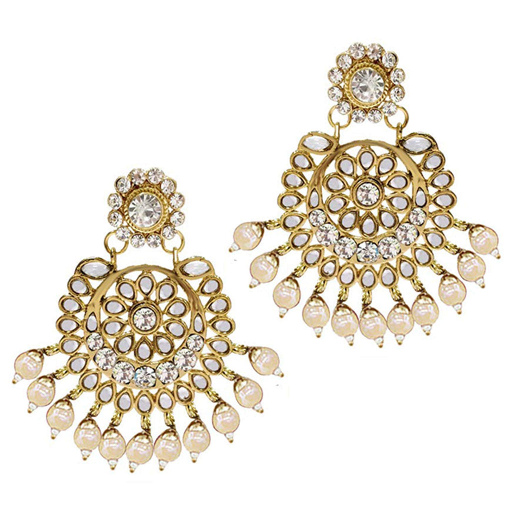 Royal Ethnic Traditional 18K Gold Plated Kundan & Pearl Studded Bridal Choker Necklace Set with Earrings & Maang Tikka - Royal Ethnic