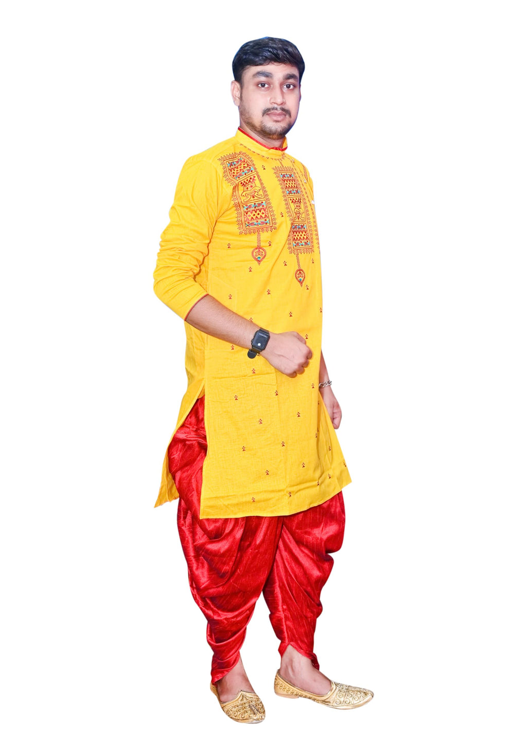 Royal Ethnic | Men's Traditional Panjabi Kurta | Full Sleeve | Embroidered Cotton | Festive & Casual Indian Wear | Comfort Fit - Royal Ethnic