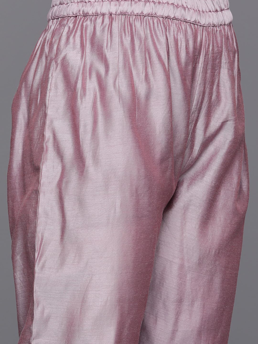 Royal Ethnic Women Mauve Silk Thread Embroidered Kurta Set with Dupatta Elegant Sophisticated Designer Ethnic Wear