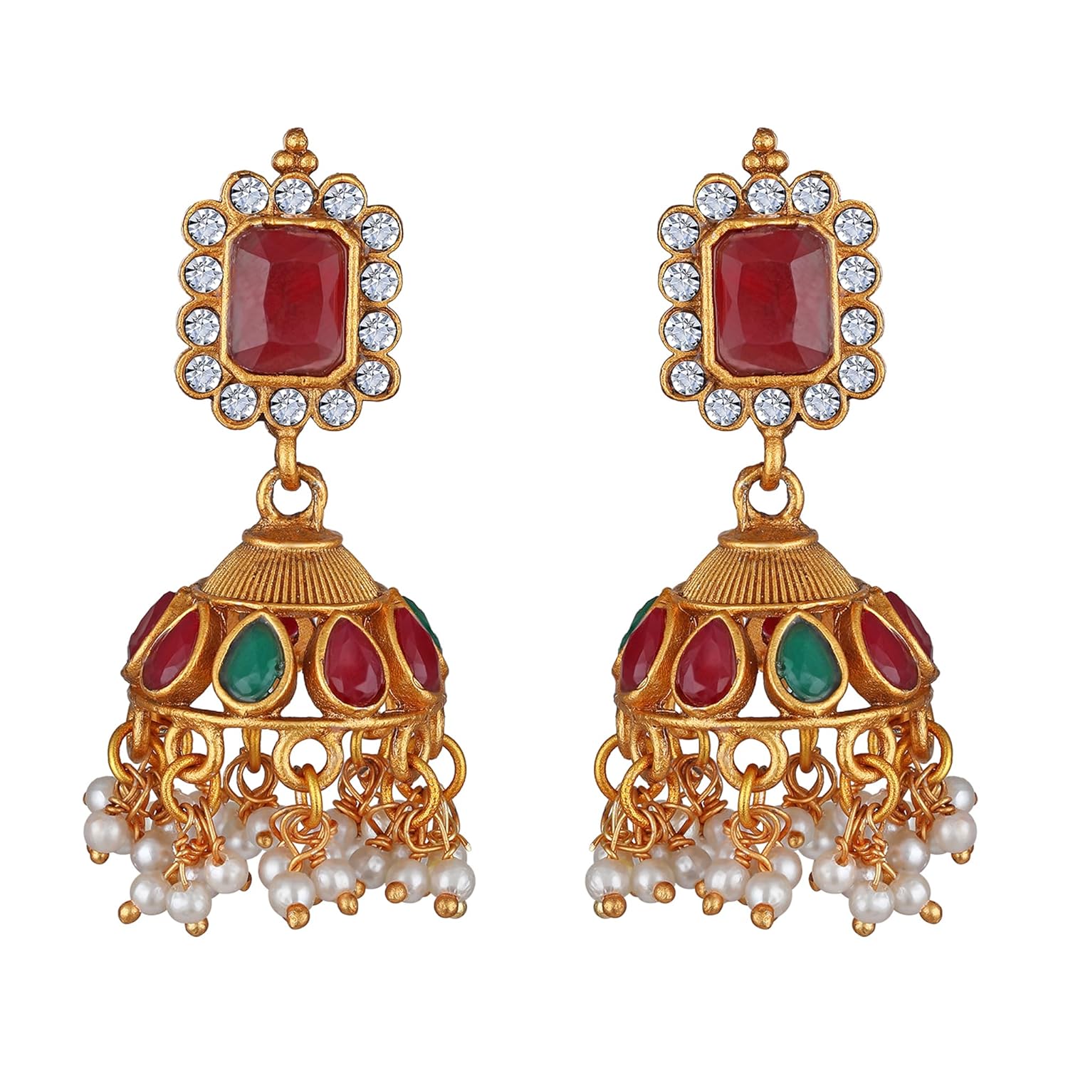 Royal Ethnic | Women's Pearl Choker Temple Necklace Set | 22k Gold Plated | Traditional Festive Wear | Wedding Style - Royal Ethnic