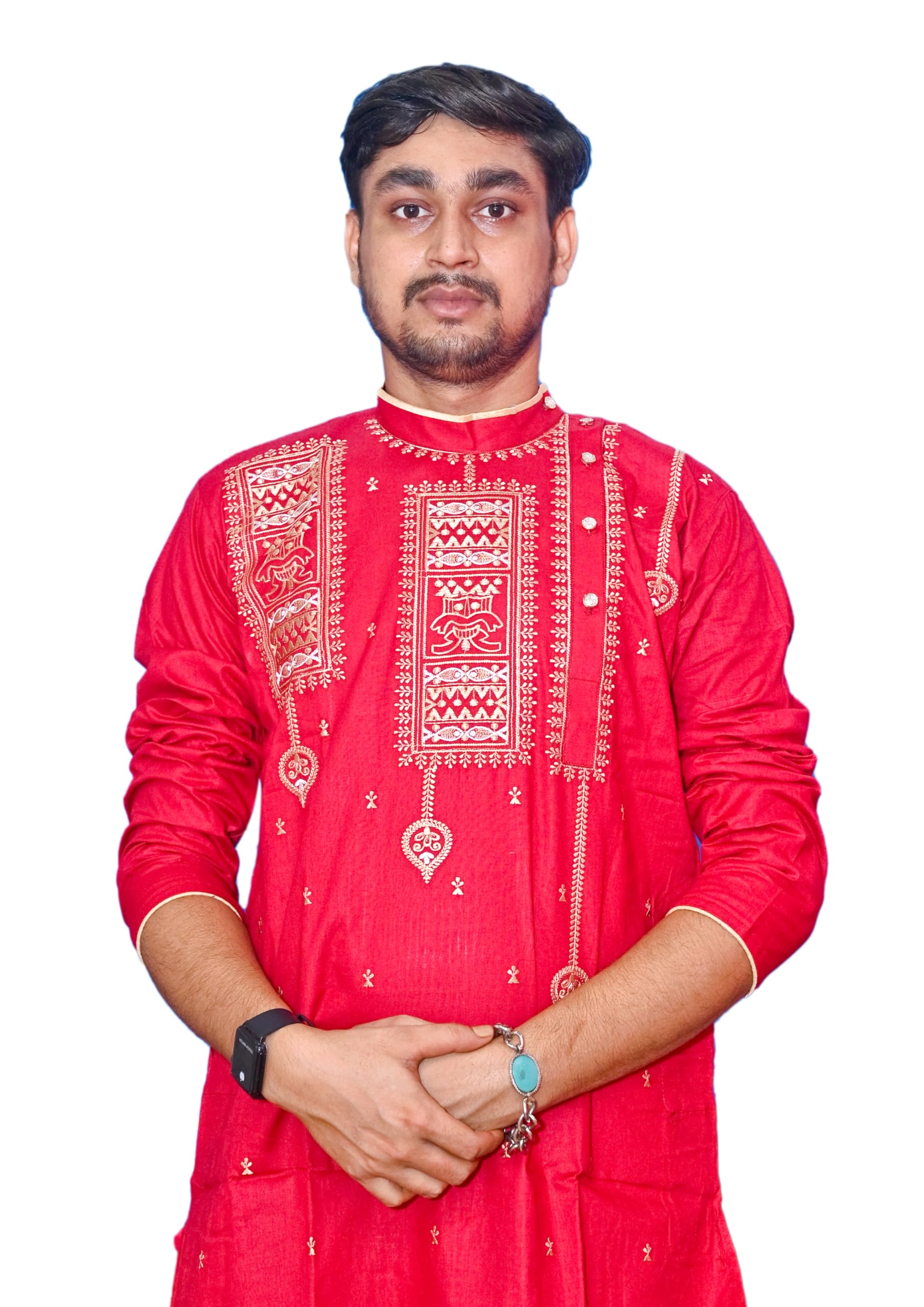 Royal Ethnic | Men's Traditional Panjabi Kurta | Full Sleeve | Embroidered Cotton | Festive & Casual Indian Wear | Comfort Fit - Royal Ethnic